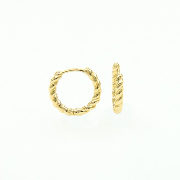 olamiie Jewelry - Tresse Twist Huggie 18K Gold on S925 Silver